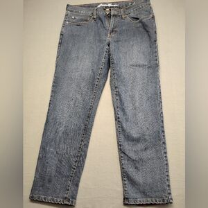 Eddie Bauer Mens Flannel Lined Blue Straight Leg Jeans 34/32